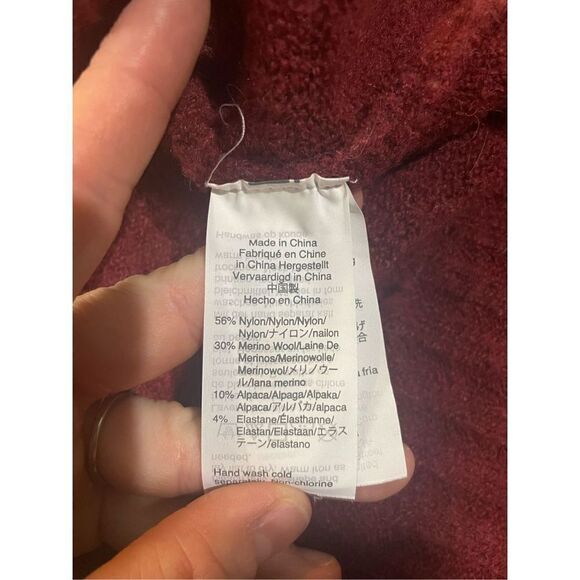 J. Crew wine red womens sweater sz XS merino wool blend - Picture 4 of 7